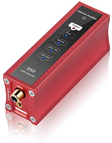 Douk Audio Q2 Mini DAC XMOS XU208 USB Audio Converter Coaxial Digital Interface DSD256 (Red)
