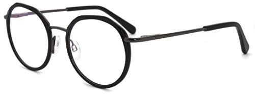 Vintage Runden Brillenrahmen Metall Nerdbrille Ohne Sehstärke Retro Klare Linse Gläser für Damen und Herren