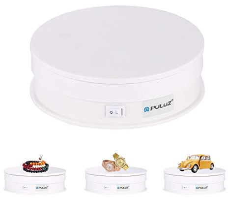 PULUZ 360 Grad Drehteller, Fotografie Drehteller Rotating Display,15cm Electric Turntable für Video Schießen Requisiten Schmuck, Max Load 33Lb