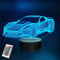 YuanDian Auto Nachtlicht, 3D LED Rennwagen Illusionslampe 16 Farben mit Fernbedienung Kreative Autogeschenke für Jungen