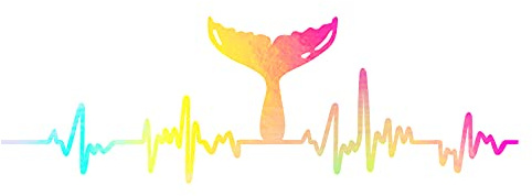 Aufkleber Herzschlag Tiere Breite 27cm Lifeline Heartbeat Deko Sticker Selbstklebend für Auto Kühlschrank Laptop Autoaufkleber K150 (Hologramm, 26 Wal)