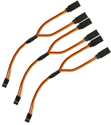 3x Stück Servo Y Verlängerungskabel V Kabel Y-Kabel Verlängerung Verteiler Splitter kompatibel zu JR Futaba Robbe Graupner Hitec 15cm 22AWG RC