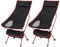 WOLTU Set of 2 Folding Camping Chairs Compact Ultralight with Carry Bag and Headrest Camping Chair Black + Red