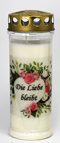 Kerzen Junglas Grabkerze mit Spruch - (21x7,5 cm) Grablicht mit 7 Tage Brenndauer (3413) Wetterfestes Trauerlicht mit Deckel - Hochwertige Trauerkerze - Edle Gedenkkerze aus Deutschland