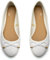 Dernolsea Womens Ballet Flats, Patent Leather Bow Round Toe Foldable Flat Slip On Pumps Dolly Ballerina Shoes Pure White Size 4