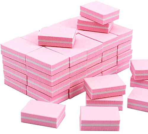 50 Pcs Nail Buffers Mini Pink Nail Buffer Blocks Reusable Buffing Nail File Nail Polisher Sanding Manicure Tools for Shaping and Polishing Nails