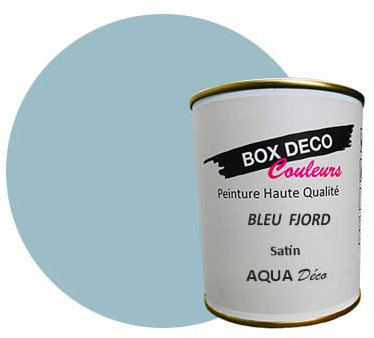 BOX DECO COULEURS Peinture murale acrylique aspect satin Aqua Déco - 750ml, Bleu Fjord