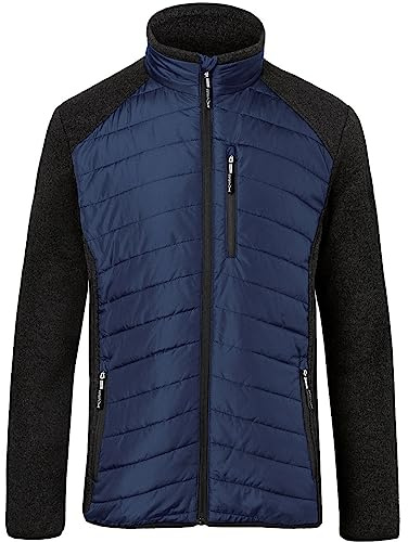 KÜBLER Workwear Hybridjacke – Hybridjacke mit Strickfleece- und Stepp-Optik, körpernah geschnitten dunkelblau/dunkelgrau Gr. 3XL
