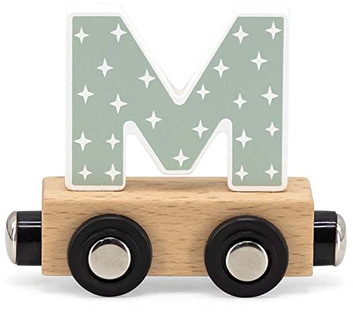 Elefantasie Buchstabenzug Namenszug Holzeisenbahn magnetisch Holzbuchstaben Wunschname zusammenstellen M bunt
