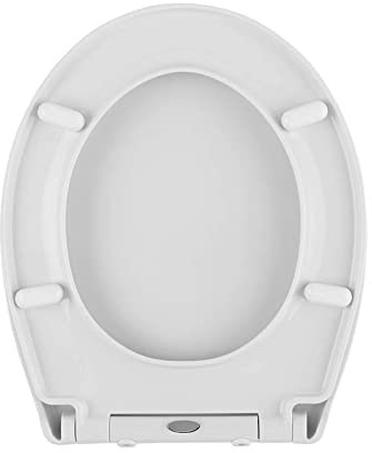 Toilettendeckel - WC Sitz mit Absenkautomatik - Klodeckel O-Form weiß - Klobrille - Toilettensitz Klo Deckel abnehmbar - Einfache Reinigung - Toilettenbrille PP, 365 × 440mm