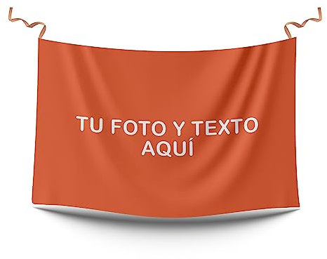 Bandera personalizada con foto y texto. Bandera personalizada para eventos deportivos. (100x70 cm.)