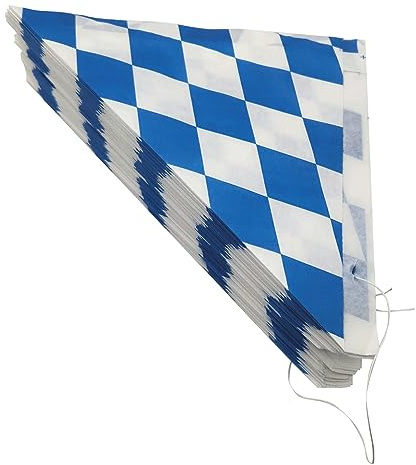 Spitztüten 125gr Raute blau 100 Stück| Für 125gr. Süßigkeiten | für Popcorn und gebrannte Mandeln | Candybar Pommes | Hochzeit | Kindergeburtstag | Bonbontüten | Oktoberfest