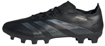 adidas Predator League Football Boots Multiground, Botas de fútbol Unisex Adulto, Core Black/Carbon/Gold Metallic, 42 2/3 EU