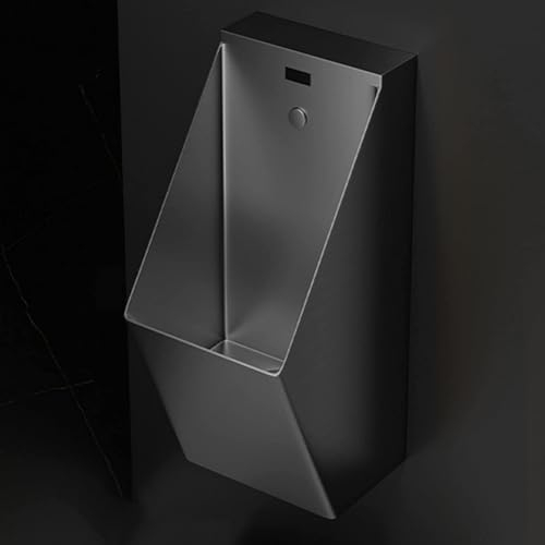 MegLob Urini A Parete, 304 in Acciaio Inossidabile Uriale Per Uomini, Moderno Toilette Auto-Flushing Per Bagno Maschile E Commerciale Per Pipì, Spruzzatura Commerciale Con Sensore,Nero