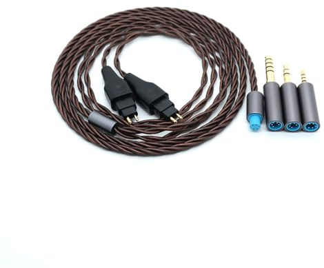 Yaowanguan Balanceado Cable con 4.4mm,2.5mm,3.5mm Adaptador para Sennheiser HD580 HD650 HD660 HD600S Auriculares,HD414 HD25 3 en 1 Repuesto Actualización Alambre(Cobre)