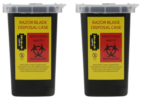 2pcs Boxes Blade Storage Box Shaving Blades Cases Waste Blades Cases Waste Blades Containers Barbershop Supplies Blades Recycling Container Blades Dispenser Razor Storage Case