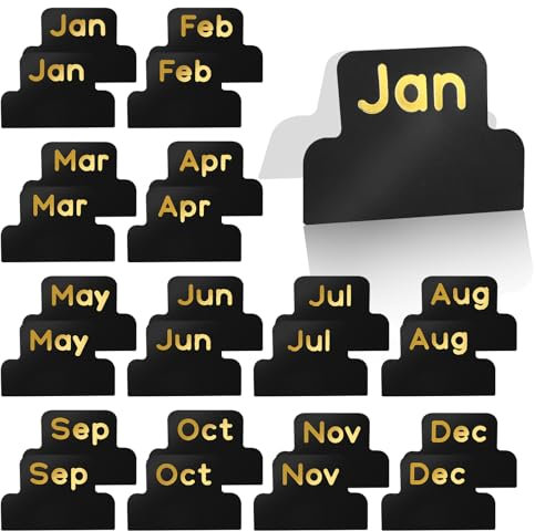24 Stück Monatliche Klebend Tabs Planer, Monatliche Registerkarten Monatliche Etiketten Planer Aufkleber Selbstklebende Registerkarte Tab für Tagebücher, Notizbücher, Planer, Arbeitszimmer