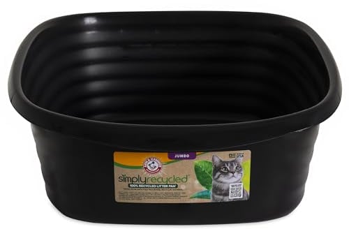 Arm & Hammer Simply recycelte Katzentoilette, Jumbo, leicht zu schöpfen und zu reinigen, stabil, schwarz