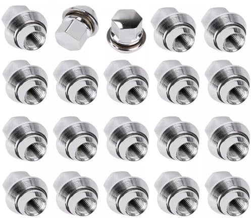 Bohaner 20Pcs M12x1.5 Wheel Lug Nuts 19mm Hex Alloy Wheel Nuts Closed End M12x1.5 Lug Nuts with Floating Captive Washers Compatible with Most Ford Focus Fiesta Fusion Escort Mondeo Kuga B-Max Sliver