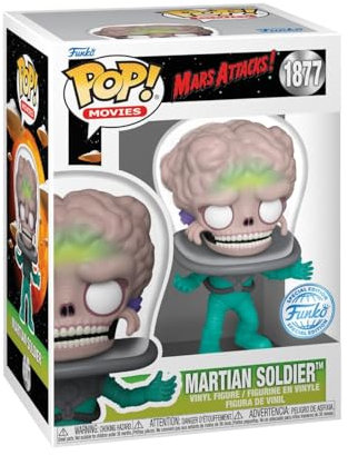 Funko POP! Movies: Mars Attacks - Alien Soldier - 1/6 Quote Für Seltene Chase-Variante - Leuchtet Im Dunkeln - Mars Attacks Film - Vinyl-Sammelfigur - Geschenkidee - Offizielle Handelswaren