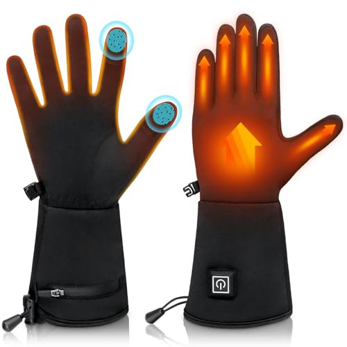 Gants Chauffants électriques pour Femme et Homme,Gant Chauffant avec Batterie Rechargeable,3 Niveaux De Températures,Gants d'hiver Chauffants avec écran Tactile pour Moto Vélo Ski Chasse