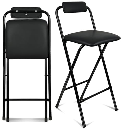 FATOLRD Folding Stool with Back,1Pcs Tall Foldable Stool 25.5 Inch