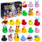 Enten Adventskalender 2024 Kinder, Adventskalender Kinder Adventskalender 2024 Weihnachtskalender Gummi Enten 24 Tage Countdown Kalender Weihnachts Adventskalender für 1-12 Kinder Jungen Mädchen (B)