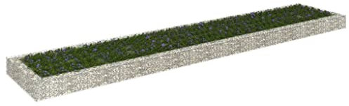 AUVYI Panier en pierre - Décoration de jardin - 500 x 100 x 20 cm - Gabion surélevé - Pour terrasse - Construction stable - Colonne de gabion - Mur en pierre - Panier à gabion - En acier galvanisé