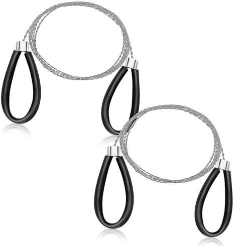MAEXUS Sega a corda da 70 cm per legno, 2 pezzi, filo sottile, sega a catena a mano, sega a filo migliorato per la lavorazione del legno, potatore manuale, avventure all'aria aperta
