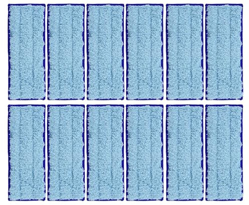 neutop Replacement Washable and Reusable Wet Mopping Pad Compatible with iRobot Braava Jet 240, 241, 244, 245, 250 Robot Mops, Blue, 12-Pack. (Undetachable Version)