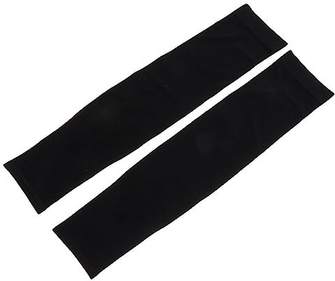 Healvian Lot de 2 protège-jambes noirs pour femme - Jambières d'extérieur - Protection contre le soleil - Manchons de protection contre le refroidissement des jambes - En soie glacée - Noir