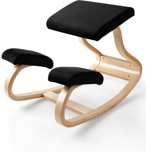 Kniestuhl Ergonomisch - Für Gesunde Sitzposition - Kann Verspannungen & Rückenschmerzen reduzieren - Belastbar bis 120kg - Aus Birkenholz