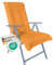 NYVI Frottee Schonbezug für Gartenstuhl NYVISpa 60x130 cm Orange - Hygiene Auflage für Hochlehner Gartenstühle Campingstühle - Handtuch Bezug - Oeko-TEX 100