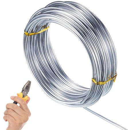 Alambre de aluminio de calibre 3 mm, alambre de aluminio plegable de 50 pies, alambre de artesanía de bricolaje, alambre plegable para manualidades, alambre de metal de artesanía, alambre de plata