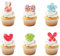 TSJ 50 Pcs Cupcake Decorations Cupcake Toppers Rings 3D Cake Toppers Colorful Rings Dress Up Accessories for Party Favors
