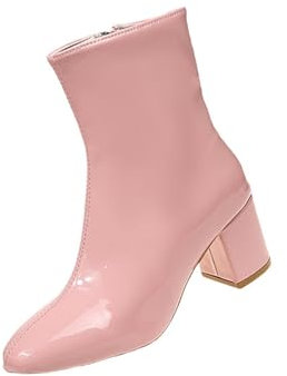 Genérico Zapatos Cordones Mujer Women Ankle Boots Short Boots Single Shoes For Ladies Casual Shoes Botas 𝗣iel Hombre (Red, 42)