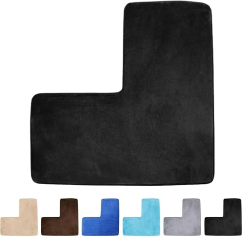 Generico L-Shaped Bath Mat, Corner Shower Mat, Soft Coral Fleece Non Slip Absorbent Washable Shower Mat for Square Bathtub, Toilet, Home Use and Spa