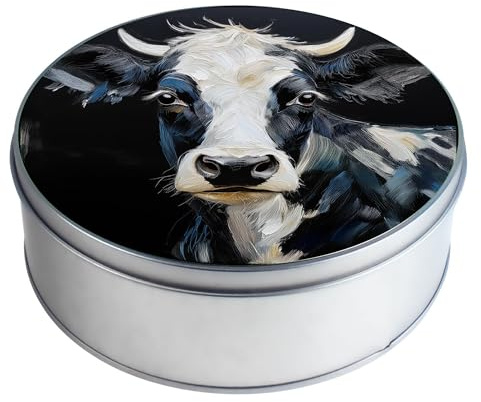 Merchandise for Fans Metalldose/Geschenkdose/Vorratsdose/Aufbewahrungsdose/Keksdose Metall rund - Nutztier Kuh 137
