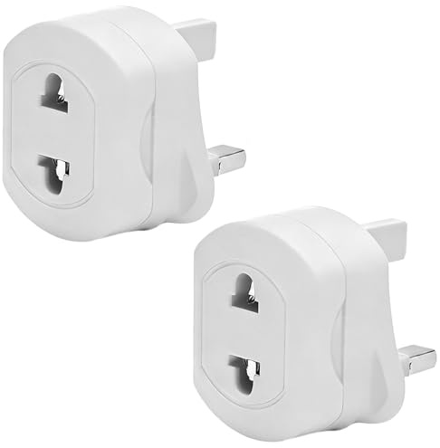 2 Pack Shaver Plug Adaptor UK, Toothbrush Adapter Plug UK, Electric Toothbrush Adapter Plug UK, Bathroom Shaver Adapter Plug UK for Toothbrush Charger