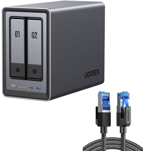 UGREEN NASync DXP2800 NAS a 2 alloggiamenti con cavo Cat8