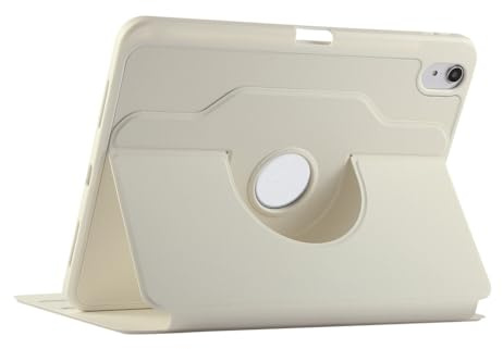 Generic Custodia compatibile con iPad Air 5 th Gen 10.9 2022 (colore: bianco) Custodia posteriore in pelle rigida rotante