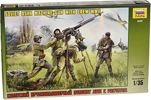 Zvezda - Soviet DSHK Machinegun With Crew WWII - 1:35 Scale 3609