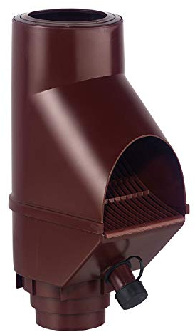 Regenwasserfilter Laubabscheider mit Füllfunktion braun für Blechfallrohre Ø 80 und 100 mm. Verhindert das Zusetzen und Verstopfen von Fallrohren durch Grobschmutz wie Laub, Äste und Moos.