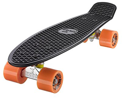 Ridge Skateboard Mini Cruiser, schwarz-orange, 22 Zoll
