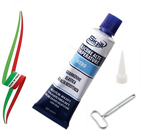SILICONE PER ALTE TEMPERATURE FINO A 350° DI COLORE NERO 60 ml