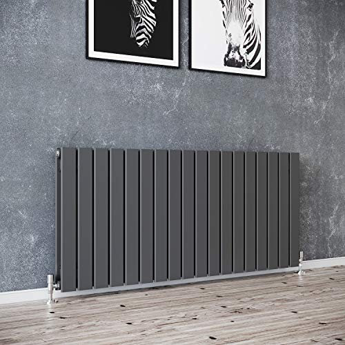 ELEGANT 600 x 1360 mm Anthracite Designer Radiator Horizontal Column Radiator Heater Double Flat Panel
