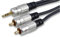 rhinocables - OFC 3.5mm Aux to 2 RCA Phono Cable | Gold Plated Connectors | Audio for Speaker, TV, Car, Hi-Fi | Individually Screened | Banana Plugs Compatible, Gold, 3m
