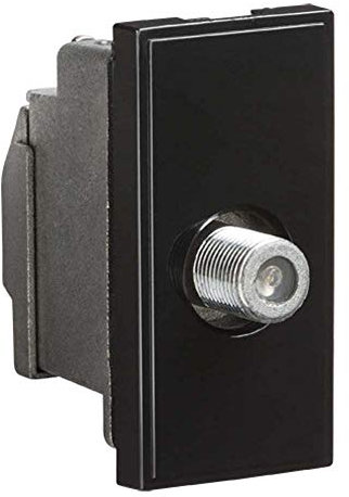 Knightsbridge NETSATSBK Screened SAT TV Outlet Module, Black, 25 mm x 50 mm