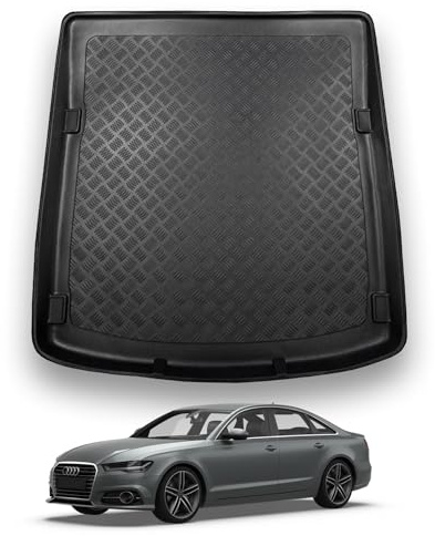 NOMAD Boot Liner Mat for Audi A6 Saloon 2011-2018 | Tailored PE Car Boot Protector Tray, Waterproof Raised Edge Trunk Mat, Easy Clean Cargo Floor Liner