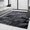 SIMPEX Teppich Wohnzimmer Schlafzimmer Esszimmer Teppich Läufer Flur Küchenteppich Modernes Steinmuster Soft & Weich Kurzflor Pflegeleicht Home Farbe: Schwarz, 160 x 230 cm